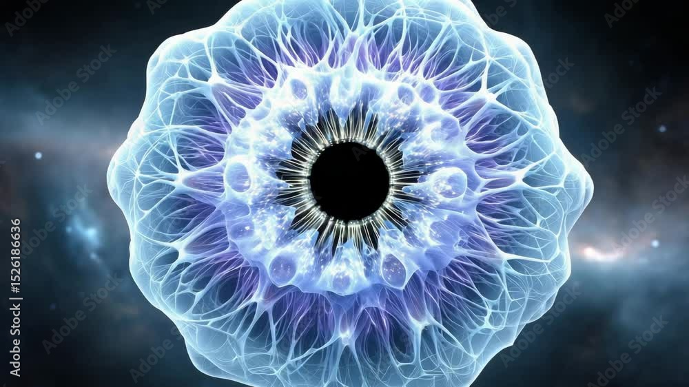 Poster 3d background dynamic dimension abstract eye design with intricate patterns and cosmic background