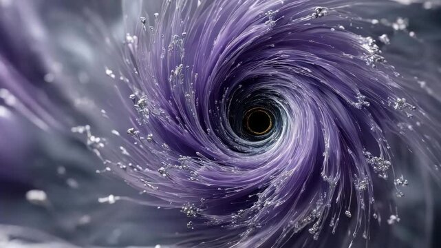 3D Background Dynamic Dimension Swirling Purple Water Vortex on Abstract Background with Bubbles