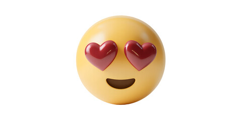 Loving emoji floating in dark void