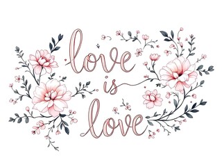 Love is love text graphics 