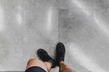 Dynamic Sport Concept: Sleek Black Sneakers Designed for Gym