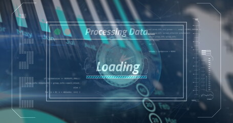 Image of digital screen with data processing over eye of caucasian woman