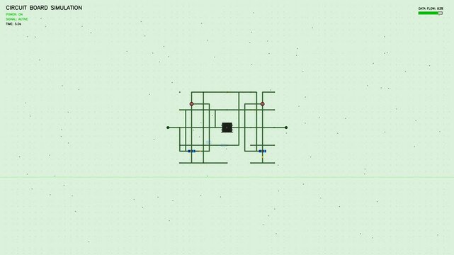 Professional circuit board simulation software interface showing electronic circuit design and analysis tools for PCB development and testing.