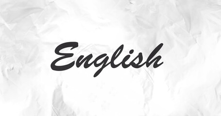 Image of english text over moving shapes