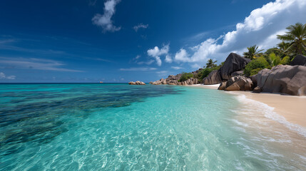 Fototapeta premium Pristine Tropical Beach with Turquoise Waters