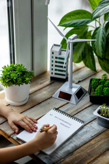 Kid doing research for science school ecology project. Scientific experiment, environmental study. Planet conservation, earth day concept. Learning sustainable living, eco friendly lifestyle