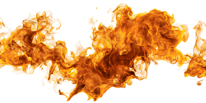 Swirling tongues of fire against black