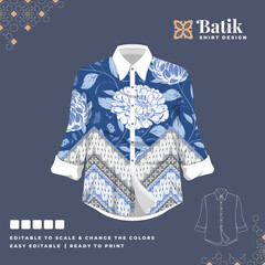 beautiful batik shirt template design 97