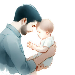  Watercolor Father's Day Clipart, Best dad clipart Bundle, Father and Son PNG, Grandfather I love dad Clipart, Digital Download