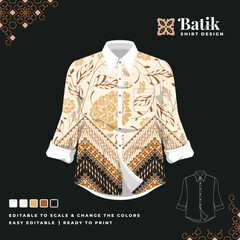 beautiful batik shirt template design 92
