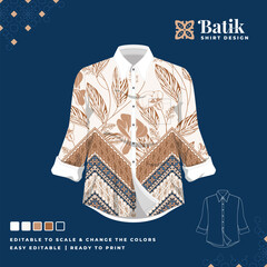 beautiful batik shirt template design 93