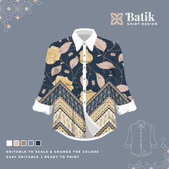 beautiful batik shirt template design 91