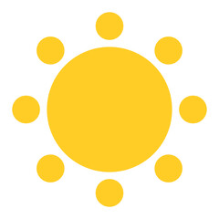 sun shape symbol, vector illustration of simple yellow star