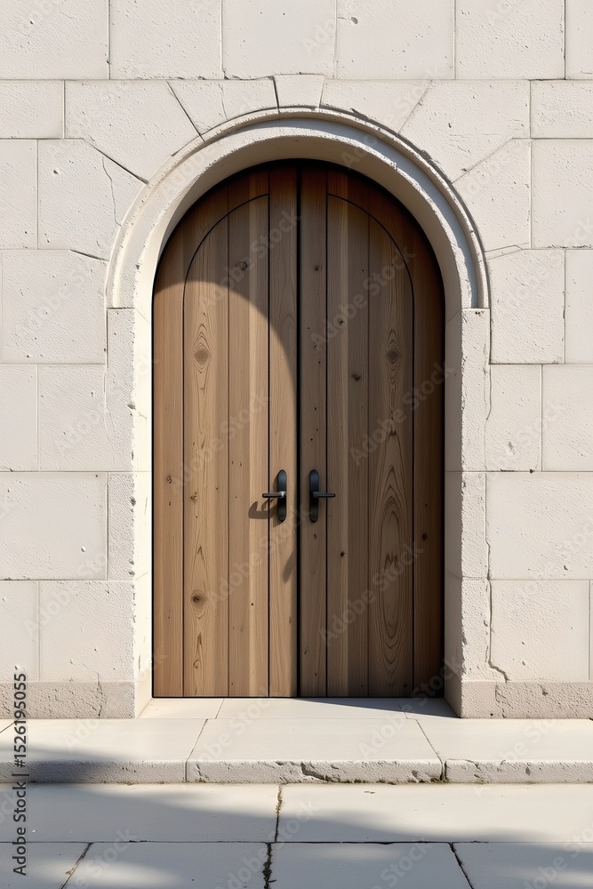 Poster icon style minimalist design of an arched door, emphasizing simple geometry.