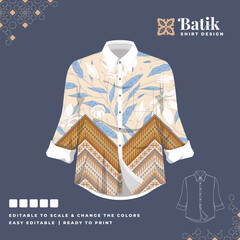beautiful batik shirt template design 83