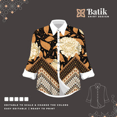 beautiful batik shirt template design 84
