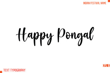 Happy Pongal   -Indian Festival Name Modern Stylish Typography Text