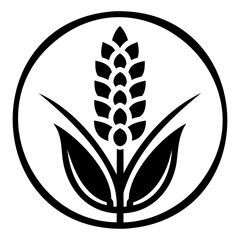 Sorghum outline icon silhouette vector illustration on transparent background for agricultural design and botanical presentations
