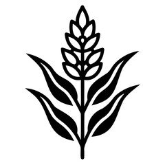 sorghum outline icon silhouette vector illustration on transparent background