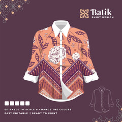 beautiful batik shirt template design 81
