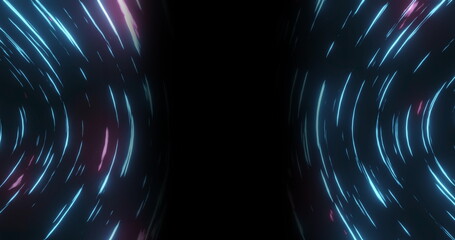 Image of rotating fast lights on black background