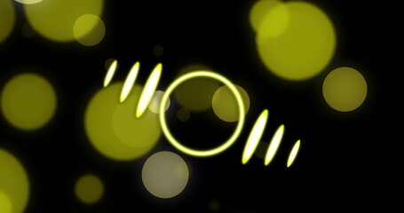 Image of circle over digital space with dots