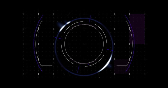 Fototapeta Image of viewfinder over black space with dots
