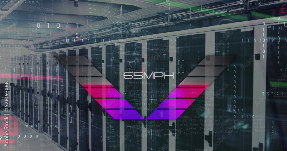 Poster image of speedometer and data processing over servers