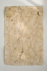 Old paper vintage texture surface isolated on white background. Recycle brown paper crumpled texture, Brown color recycled paper texture blank with copy space for text.