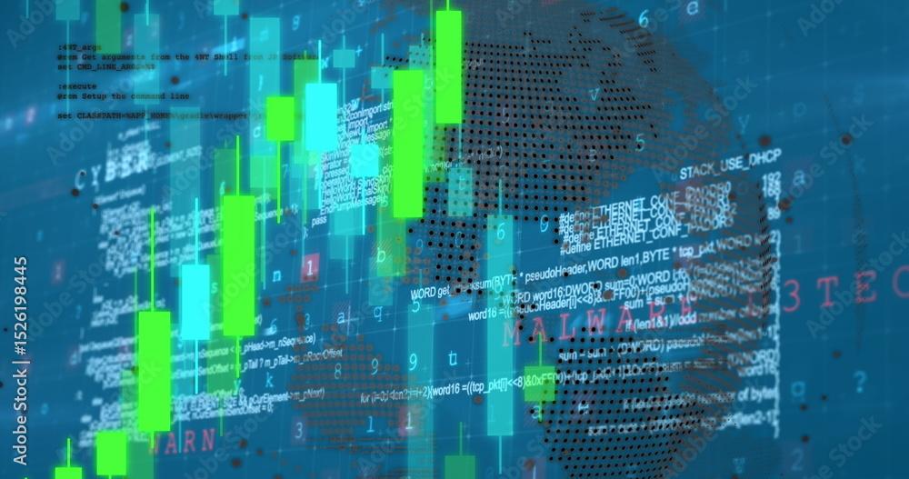 Aufkleber image of data processing over globe