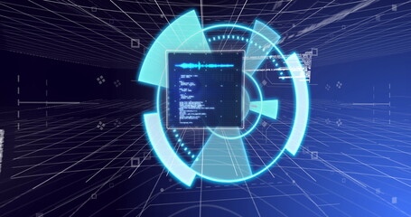 Image of scope scanning over data processing