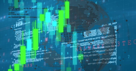 Image of data processing over globe
