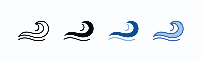 Obraz premium Wave icon sheet multiple style collection isolated vector