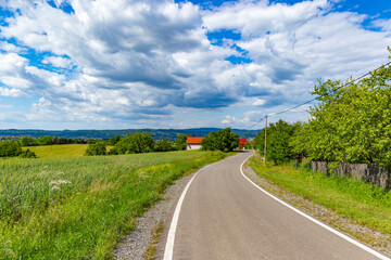 Road in the countryside of western Serbia.