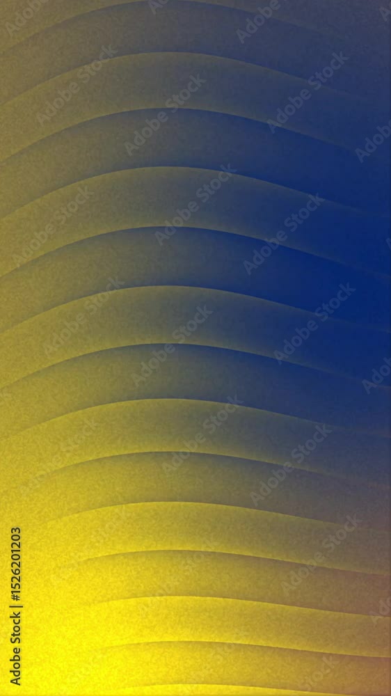 Poster Vertical Abstract waves background animation with yellow and blue gradient colors creating a relaxing and modern backdrop