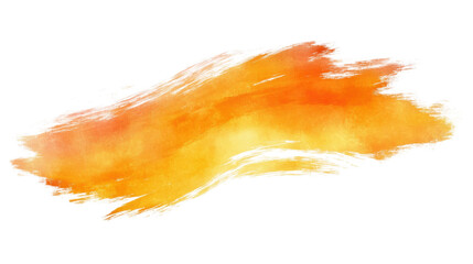 Orange and Yellow Brush Stroke on White Background – Vibrant Paint Swash for Abstract Art, Creative Design, and Color Concept Projects