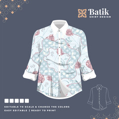 beautiful batik shirt template design 75