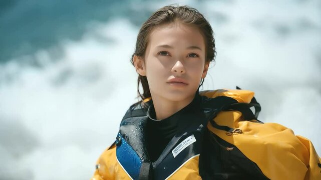 Rescue in a Riptide: Lifeguard Assists Swimmer in Distress