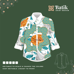 beautiful batik shirt template design 71