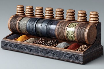 Culinary spice collection in corked bottles high resolution image