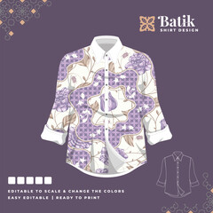 beautiful batik shirt template design 70