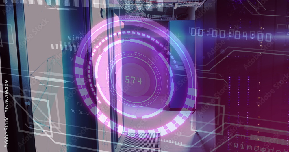 Poster image of scope scanning with data processing over server room