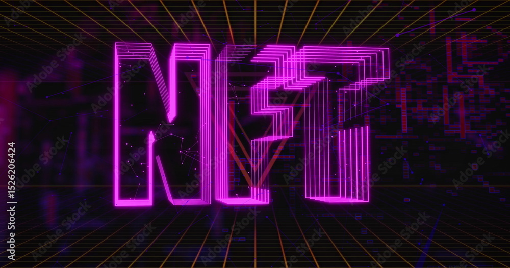 Poster image of data processing over nft text