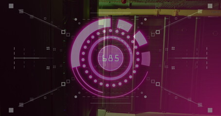 Image of scope scanning with data processing over server room