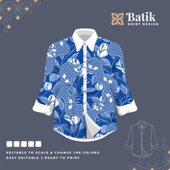 beautiful batik shirt template design 68