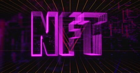 Image of data processing over nft text