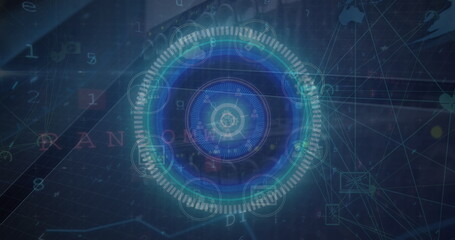 Image of data processing over network of connections