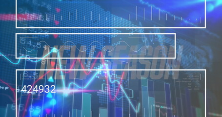 Image of data processing over digital car on black background