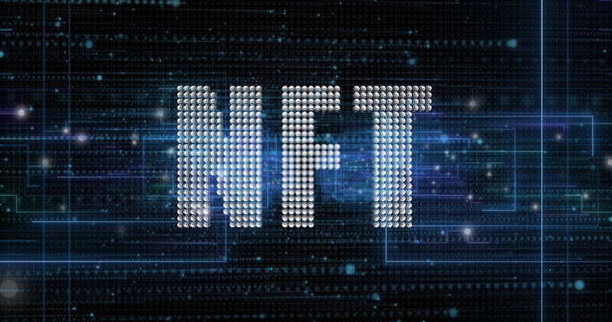 Image of spots over nft text
