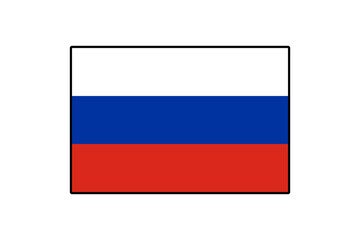 This graphic features the flag of Russia, showcasing its distinctive three horizontal stripes in white, blue, and red, symbolizing the country's heritage and identity.